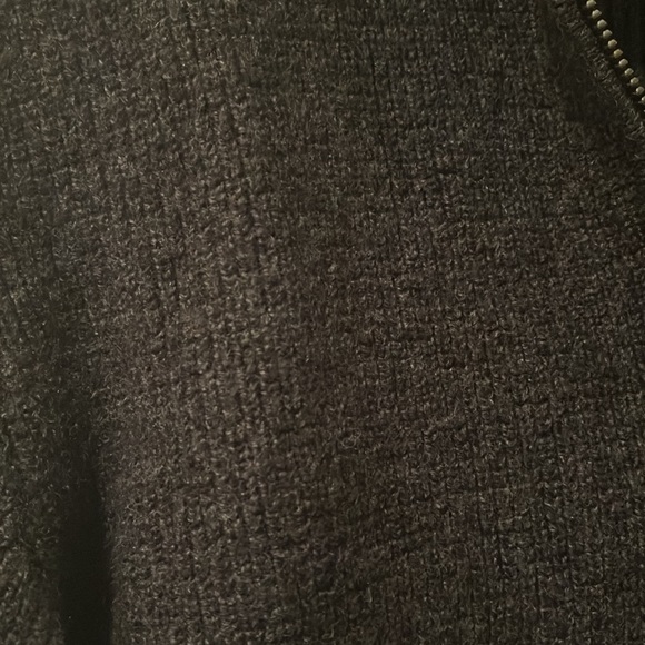 NEW Theory Merino Wool MEDIUM 1/4 Zip Pullover Sweater Ribbed Dark Grey MEN - Picture 8 of 10